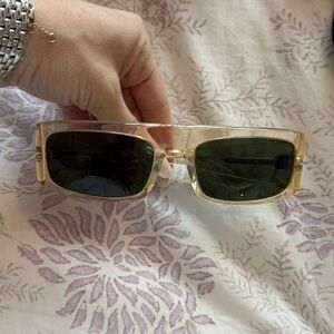 KHAITE Gold and Green Sunglasses